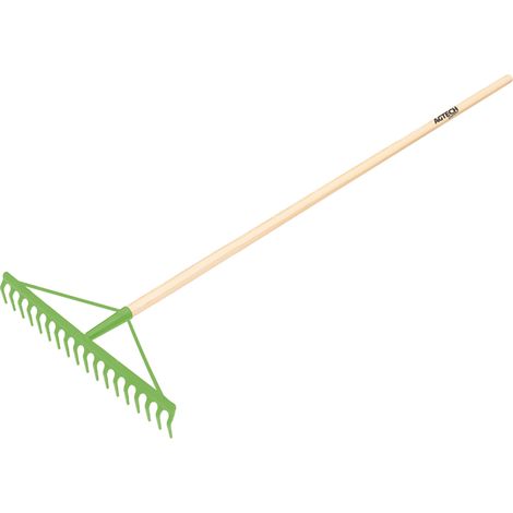 Rastrello da giardino per pietre con manico in legno, 20 denti, 1600x550mm, 76282
