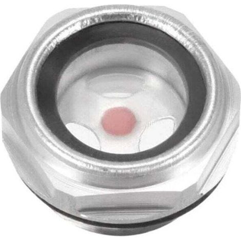 Jauge de Niveau d'Huile en Verre avec Raccord Fileté Mâle 1/2 PT pour Compresseur d'Air en Alliage d'Aluminium et Joint Torique (1/5)