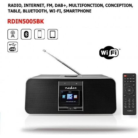 Radio Internet Bluetooth Wi-Fi FM, DAB+ Multifonction Conception de Table, Smartphone Tablette, Ecran Couleur, AirMusic, Usb (1/5)