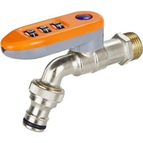 Système De Verrouillage Robinet Extérieur - Embout En Laiton Avec Code Secret Robinet Intérieur En Laiton Équipé De Serrure À Combinaison Dispositif Vanne D'Eau Pour Jardin Location Ferme Cour Res (1/5)