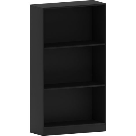 Cambridge 3 Tier Medium Bookcase Shelving Storage Unit, Black