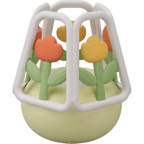 LED-Nachtlicht im Tulpen-Design aus Silikon mit 5 Leuchtmodi und wiederaufladbarem 1200-mAh-Akku für Schlafzimmer und Zuhause, Gelb (1/5)
