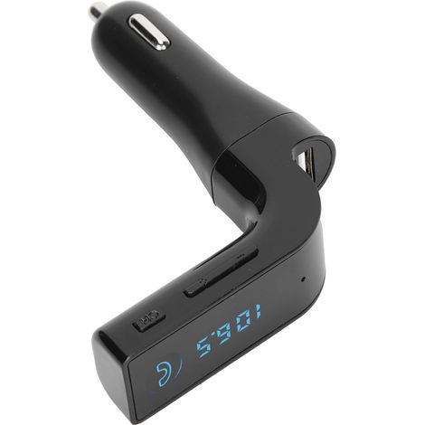 Freisprecheinrichtung mit FM-Transmitter, MP3-Ladegerät, kabelloser Zigarettenanzünder im Auto: Anrufe entgegennehmen und Musik hören. (1/5)