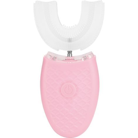 Brosse à dents électrique en forme de U, en Silicone, Rechargeable par ultrasons, pour blanchir les dents (rose) (1/5)