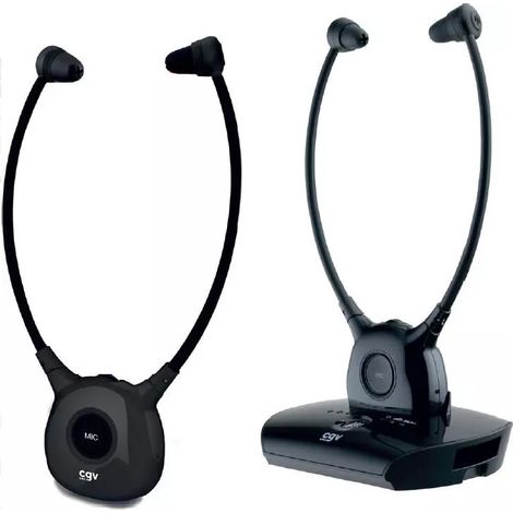 2 auriculares inalámbricos para TV estilo estetoscopio - DOLFINDUO-ONYX - Cgv - (1/5)