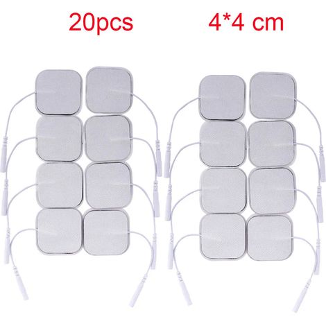 Packung mit 10 bis 20 Elektroden (4 x 4 cm) für TENS-Elektrostimulationsgeräte, Akupunktur und EMS-Physiotherapie (Nerven- und Muskelstimulator, Massagepflaster zur Gewichtsreduktion)  05717-AquaForge