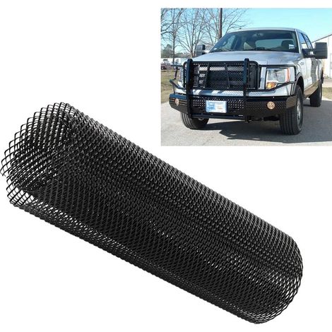 Grille maille aluminium 4x8mm losange universelle pour pare-chocs et calandre de voiture, treillis métallique noir, grillage auto tuning, filet de protection carrosserie (1/5)