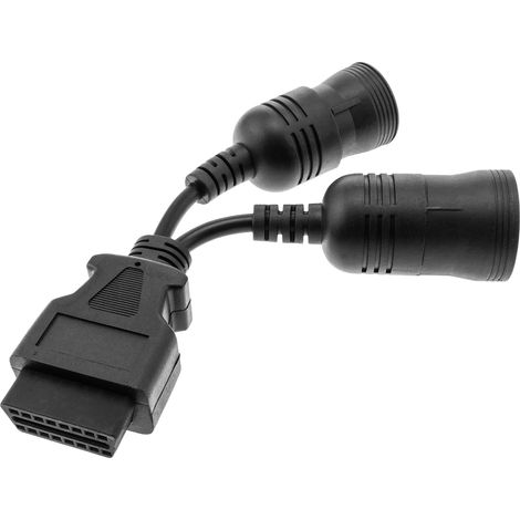 BeMatik - Câble de diagnostic OBD2 double femelle 9 et 6 broches compatible avec les camions 25cm (1/5)