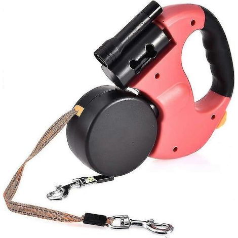 Laisse double rétractable pour chien, laisse pour animal de compagnie, laisse pour chien à enrouleur automatique, corde rétractable (1/4)