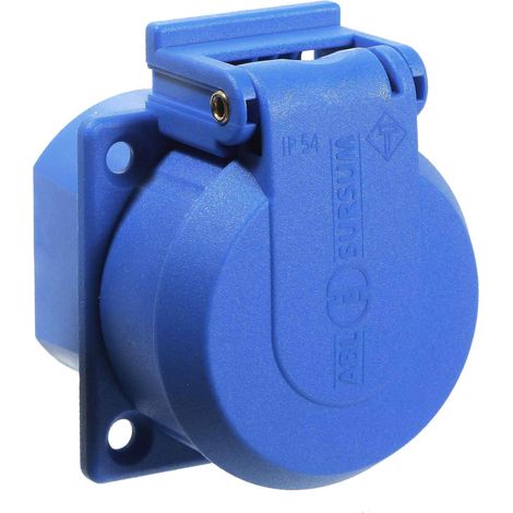 as - Schwabe, 45085, Scatola di montaggio antiurto con sportellino IP54, 230V, blu