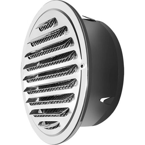 Rejilla de ventilación redonda de acero inoxidable de 120 mm con cubierta de malla, apta para campanas extractoras de cocina. (1/5)