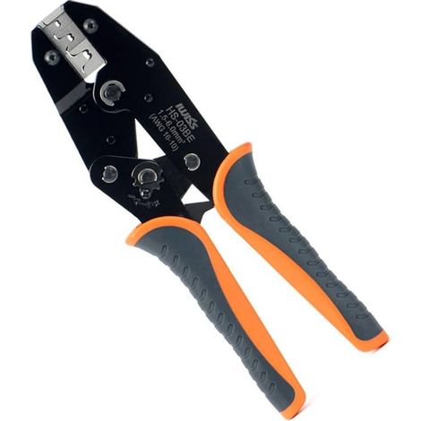Pinza crimpatrice a cricchetto per terminali faston, forcelle e occhielli 1.00–6.00 mmq (1/4)