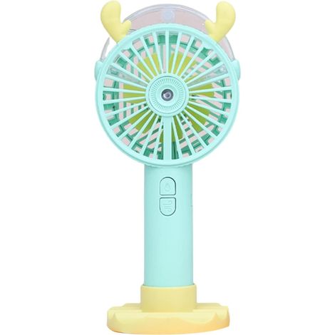 Ventilateur brumisateur portable - Petit ventilateur portable avec support, chargement USB, trois vitesses de ventilation et d'humidification (1/5)