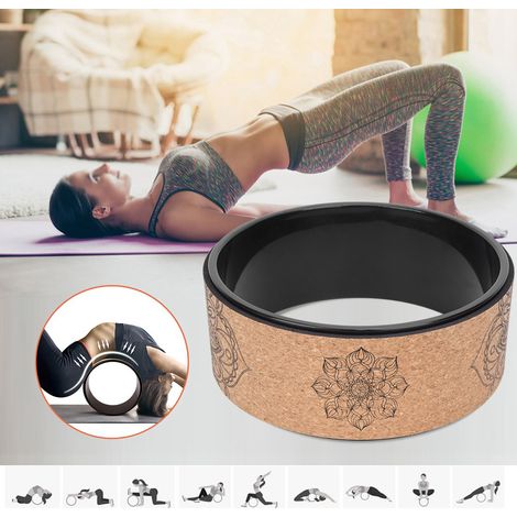 Roue de yoga en caoutchouc PU, cercles pour exercices de musculation et de fitness, cercle intérieur noir. Outil d'entraînement du dos et du dos pour la musculation. (1/5)