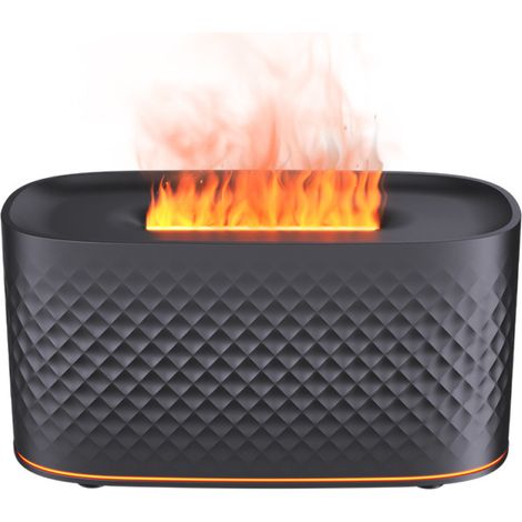 Diffuseur Aromatique Flamme, 2 Modes Pulvérisation, Humidificateur 160ml, Lumière 7 Couleurs, ABS, Pour Maison Studio (1/5)
