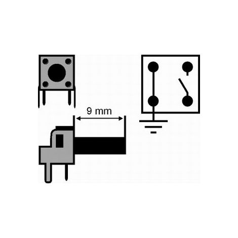 SW077 Pulsador Tacto L: 7,0mm Codo