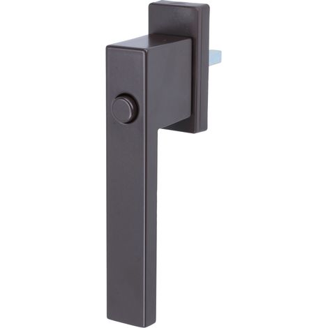 Fenstergriff Fensterolive Rasterolive Kindersicherung Druckknopf Fensterbeschlag Braun RAL8019 (1/3)