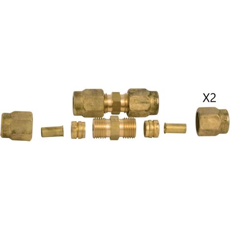 Kit Union Double avec Douilles 1/4 SERTO 2 Pièces Plomberie - YDA.410.0012
