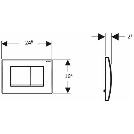 Pulsante di scarico Geberit Delta30, Cromato opaco 115.137.46.1 (1/3)