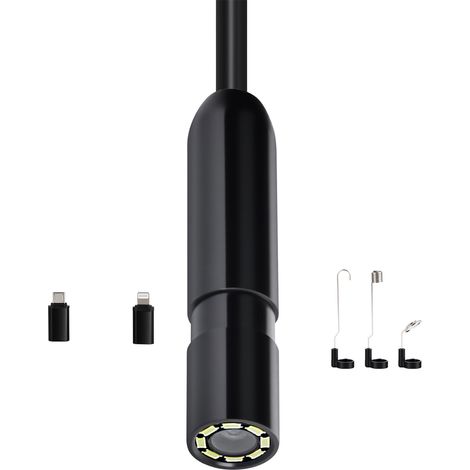 Mophorn Endoskopkamera mit Licht, 1920P HD-Inspektionsgerät für Android & iOS, Kamera mit 8 LED-Leuchten & 3 m Kabel, 2-facher Zoom, wasserdichte IP67-Kanalkamera für Fahrzeug
