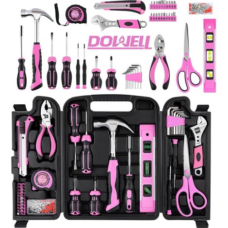 123-teiliges rosa Werkzeugset für Damen mit Werkzeugkoffer (1/5)