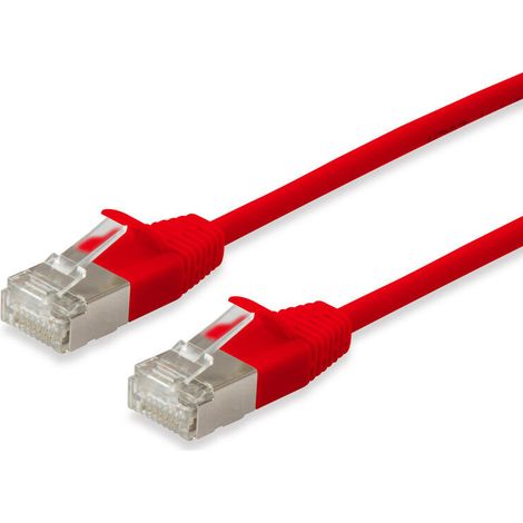 Cable de conexión Equip Cat6A F/FTP 2xRJ45 10,00 m rojo Slim LSZH bolsa de polietileno (1/3)