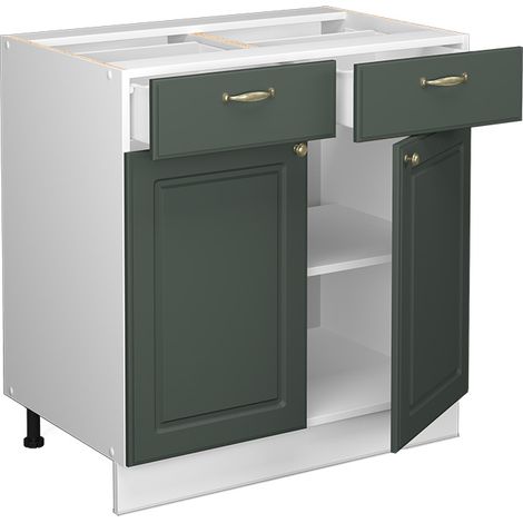 Mobiletto base per cucina Fame-Line, Verde-oro rustico, 80 cm , PL Rovere, Vicco