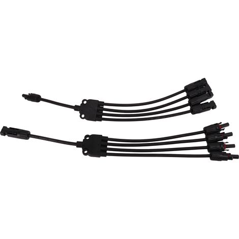 Packung mit 2 Y-förmigen Solar-PV-Steckverbindern inklusive Schraubenschlüssel, Schnellanschluss Stecker/Buchse, IP67 wasserdicht, 1500 VDC, MMMMF+FFFFM (1/5)