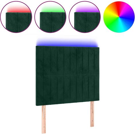 Maison Exclusive - Testiera a LED Verde Scuro 100x5x118/128cm in Velluto
