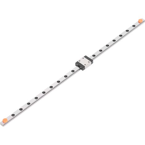 Rail de guidage linéaire 300mm acier, roulements à billes pour mouvement fluide, faible friction, compatible CNC et imprimante 3D.