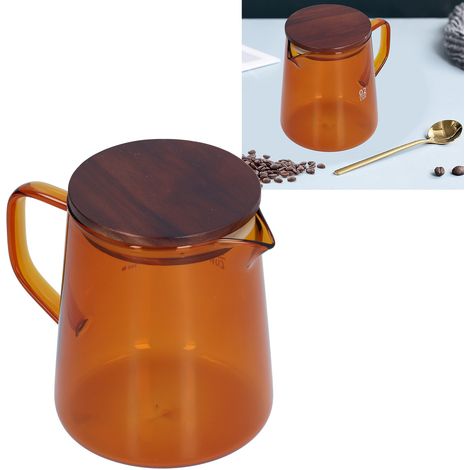 Bouilloire en verre résistant à la chaleur avec couvercle, bouilloire domestique, théière, cafetière, boîte à thé, marron (1/5)