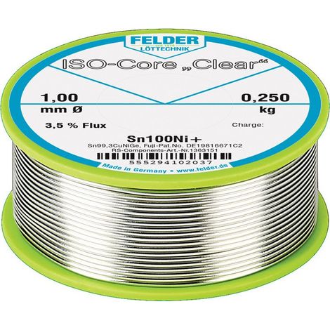 Fil d apport de soudure ISO-Core® Clear 1mm 100g Sn100Ni+ FELDER