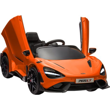 AIYAPLAY McLaren 765LT Licensed 12V Kids Ride on Car w/ MP3 Music, Orange (1/5)