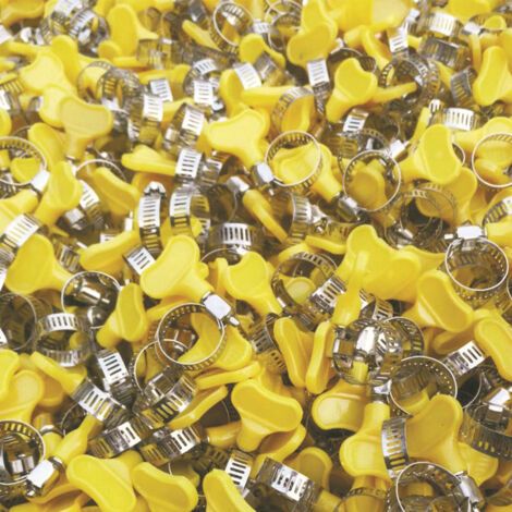 Set mit 10 Schlauchschellen von 25 bis 40 mm mit Flügelmutter aus Edelstahl (25-38mm Gelb), 9-mm-Schlauchschelle für Schwimmbad, Waschmaschine, Auto (1/5)