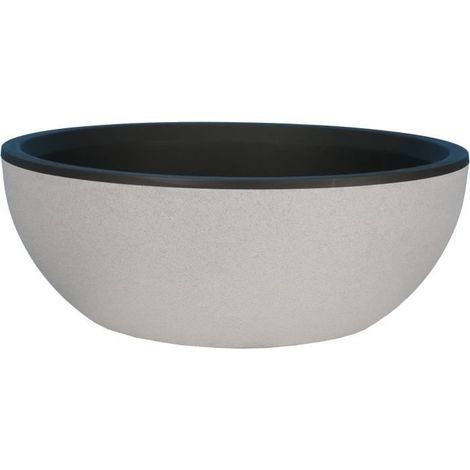 Riviera Blumentopf Kunststoff doppelwandig 40 cm Stein (1/2)