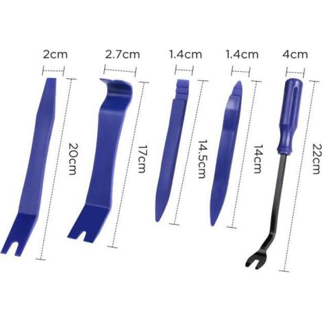 Outil Démontage Garniture - 5 Pièces - Pour Panneaux Porte Tableau De Bord Radio Automobile - Kit Plastique (1/4)