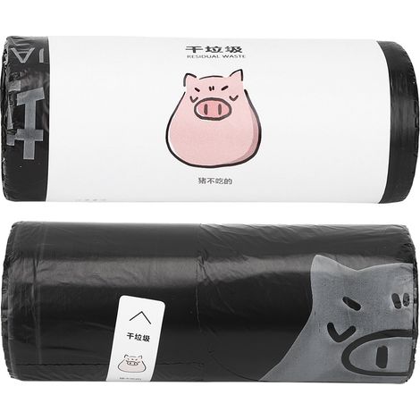 2 rouleaux de sacs poubelle jetables type gilet, sacs à ordures ménagères portables (1/5)