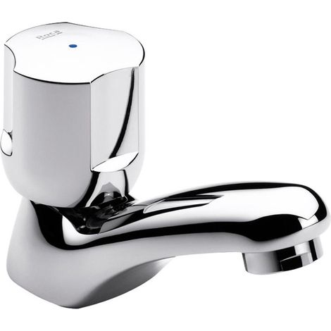 Roca – Robinet simple de lavabo – Mélangeur 1/2 tour à disque céramique – Corps en laiton – Poignée en ABS chromé (1/5)