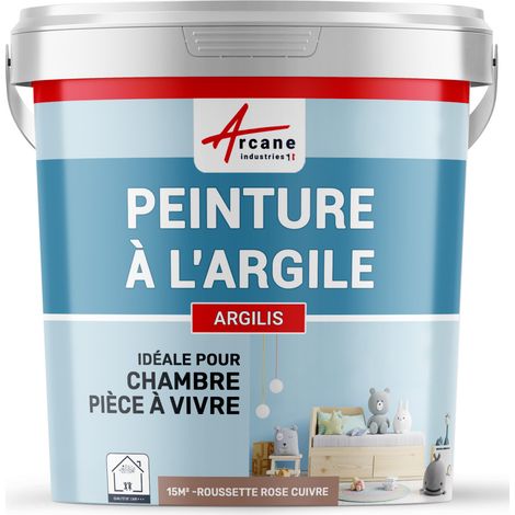 Peinture argile, naturelle, decoration, chambre, enfant, argilis - 15 m² (2.5 kg en 1 couche) Roussette Rose Cuivre - ARCANE INDUSTRIES (1/3)