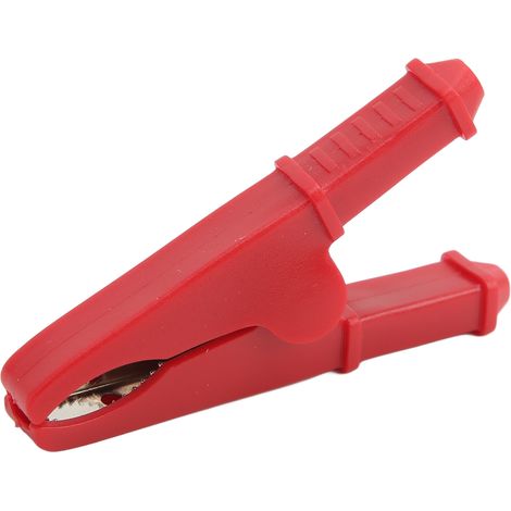 Lot de 5 pinces de test électrique mini isolées laiton PVC rouge 30A 1000V ouverture 25mm pour circuit électronique expérience conductivité sûre (1/5)