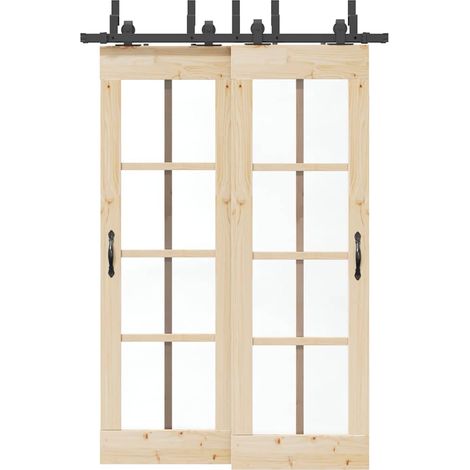Kit de herrajes para puertas correderas acero negro 152,5 cm vidaXL (1/5)