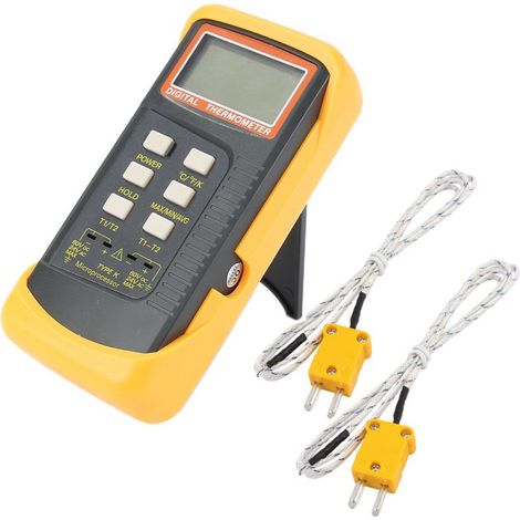 K-Typ-Thermometer mit 1300 °C-Thermoelementsensor (verkabelt und Edelstahl) (°C, °F und K mit 4 Thermoelementen) (1/3)