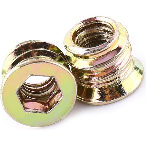 Sechskant-Möbelmutter aus verzinktem Kohlenstoffstahl mit Holzeinsatz (M6 10 mm) (1/5)