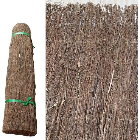 Brezo Ocultación Máxima 1x3 m  Cerramiento Natural 3 Capas de Brezo + Fibra de Coco  Valla de Ocultación 100% para Jardin