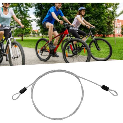 Câble Antivol Vélo et Scooter en Acier Gainé Plastique Argenté (1/4)