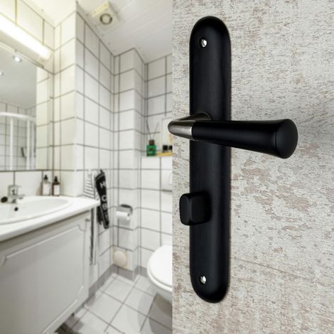 Ouvre&Déco – Paire de poignées de porte CLEO – Bois noir – Entraxe 195 mm – Forme ronde – Compatible avec serrures multipoints