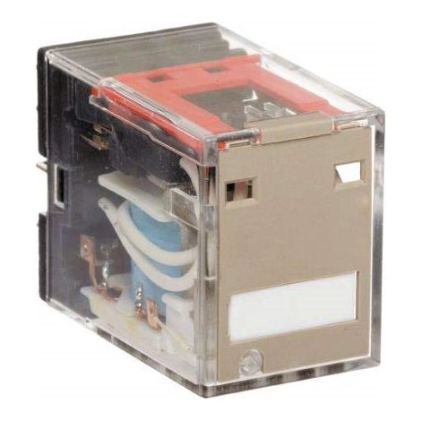 Relè Monostabile, 5A DPDT, Montaggio Plug In tipo di terminale ad innesto 4 poli bobina 12 Vac