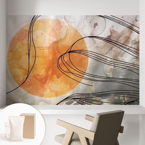 Fototapete Tapete Vliestapete mit Kleber Büro Wandgestaltung - Wanddekoration Wohnzimmer Harmonische Abstraktion 104x70 cm