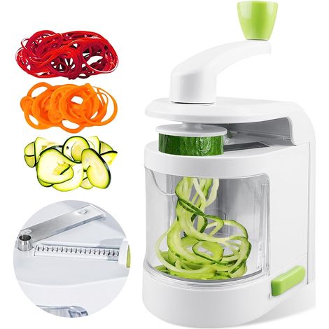 Spiralizzatore per verdure, Spiralizzatore 4 in 1, Macchina per spaghetti manuale per verdure 4 in 1, per carote, cetrioli, patate, zucchine (1/5)