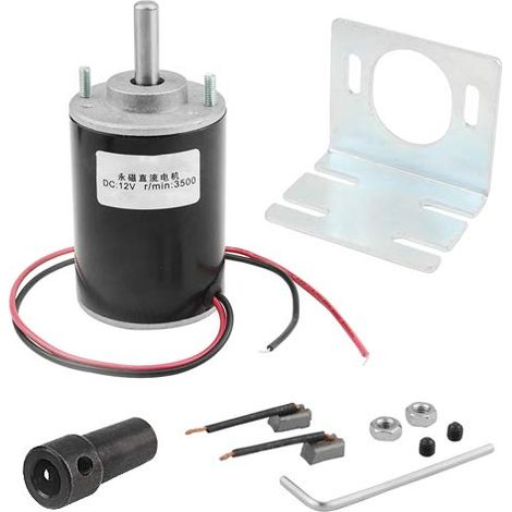 12V/24V DC Motor, Permanent Magnet Motor, Mini DC Motor, DIY Generator Motor 30W 3500RPM, CW/CCW, with Mounting Bracket (1/5)